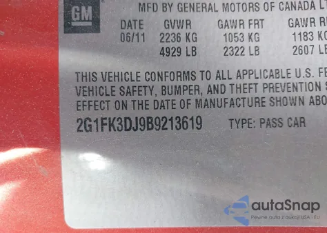 2011 Chevrolet Camaro 2Ss from USA, damaged, VIN 2G1FK3DJ9B9213619